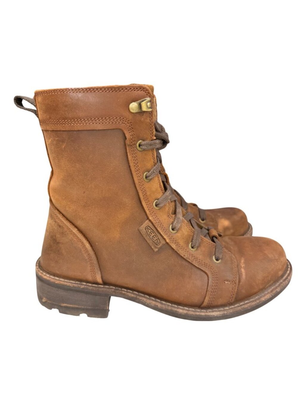 Keen Boots Oregon City Snuff Toasted Brown Leather Lace-Up Boots Women's sz6